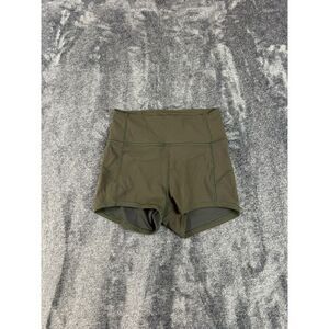 Lululemon In Movement Everlux Short  2.5" Inseam 4 High Rise Dark Olive W7ARMS